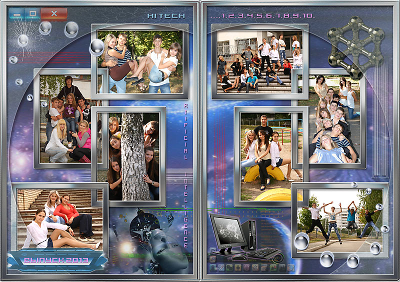 Варианты дизайна выпускных фотокниг Хай-Тек Варианты дизайна выпускных фотокниг Хай-Тек